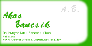 akos bancsik business card